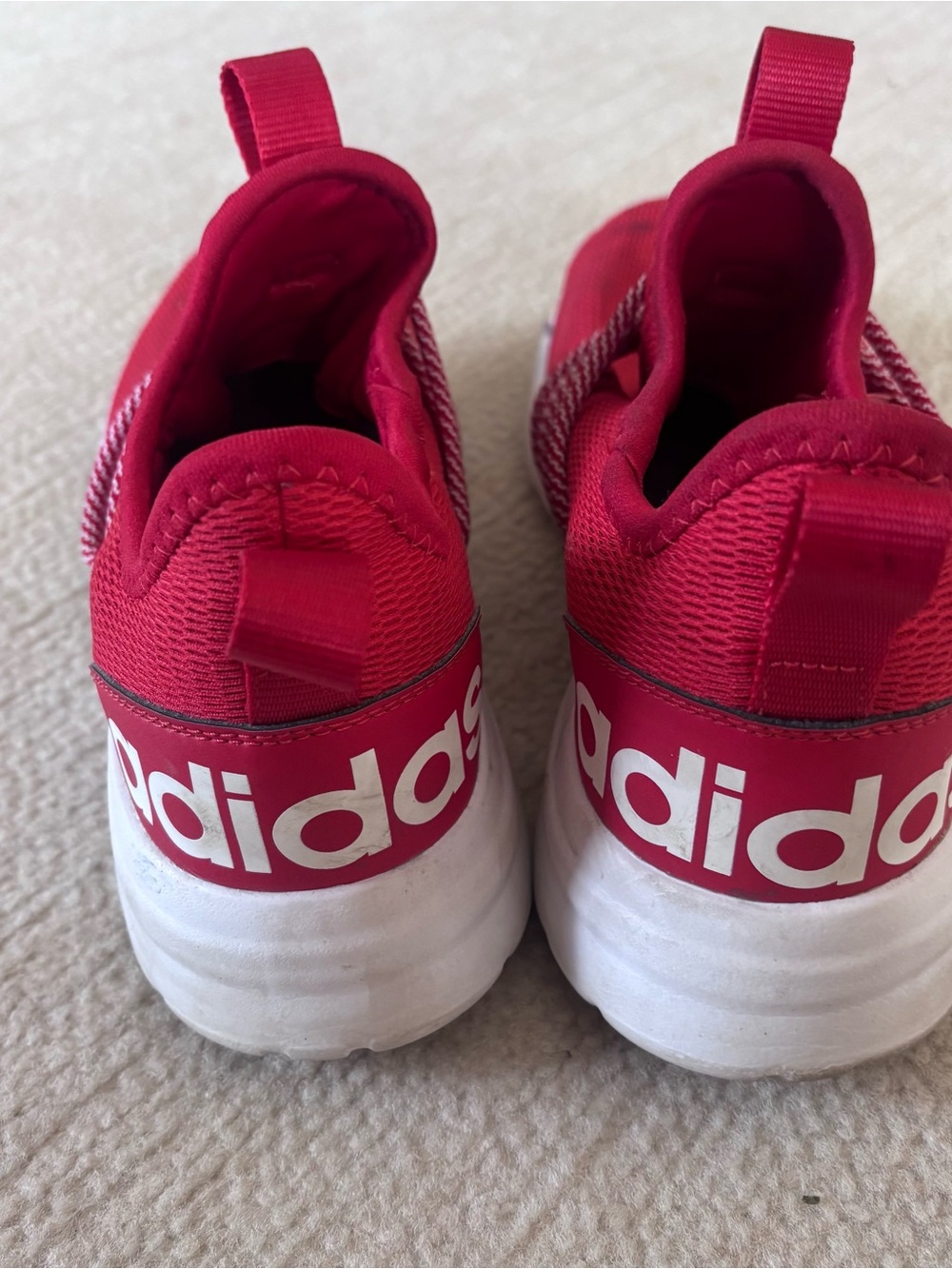 adidas Red Kids Slip-On Athletic Sneakers with White Sole - Picture 5 of 8